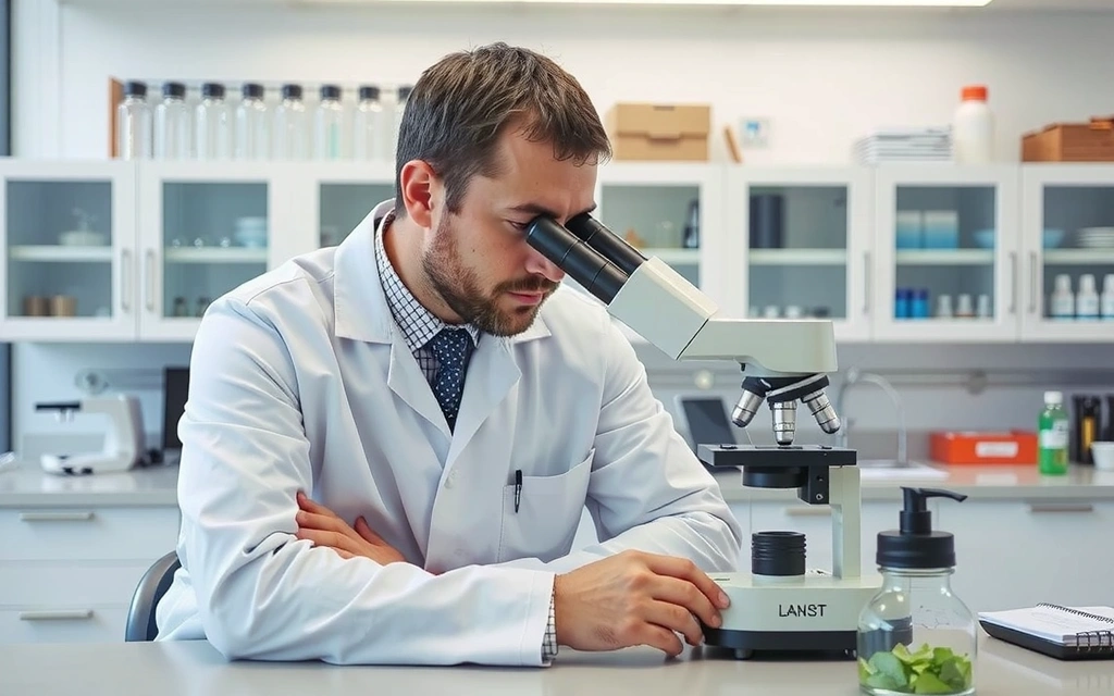 Scientist analyzing natural ingredients in a lab